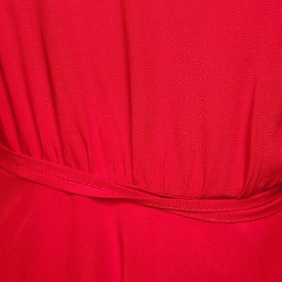 Loft Red Long Sleeve Wrap Blouse Top XXS Petite - Picture 5 of 7